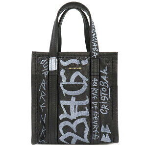 Balenciaga Bazaar Shopper XXS Bag Black Leather Graffiti